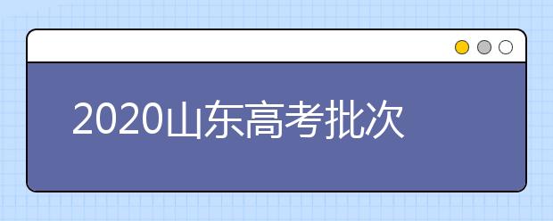 2020山东高考批次怎么分？如何填报志愿？