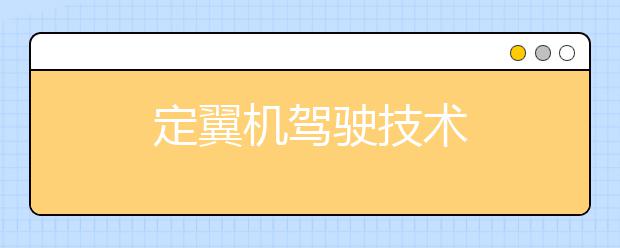 定翼机驾驶技术