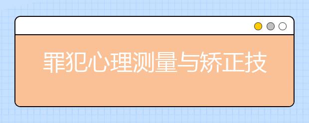 罪犯心理测量与矫正技术